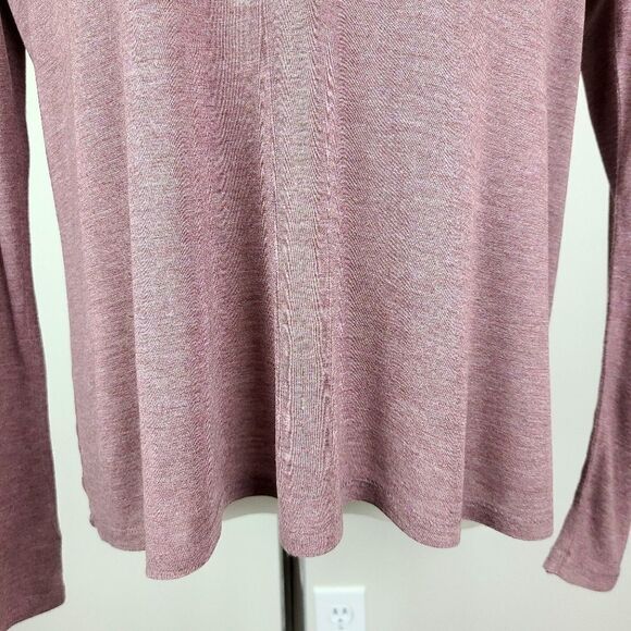Aritzia Wilfred Free Dusty Rose Brasch Long Sleeve V-Neck T-Shirt XS - Picture 4 of 16